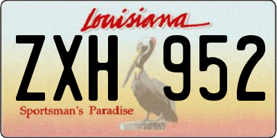 LA license plate ZXH952