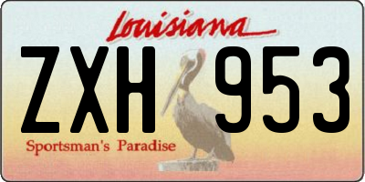 LA license plate ZXH953