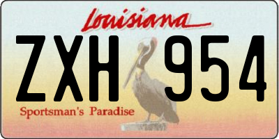 LA license plate ZXH954