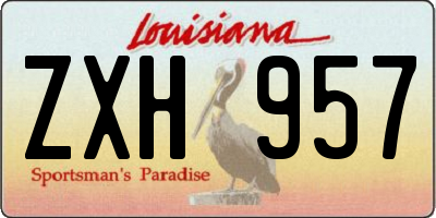 LA license plate ZXH957