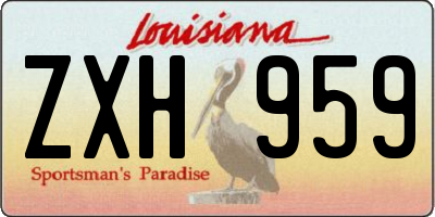 LA license plate ZXH959