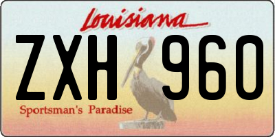 LA license plate ZXH960