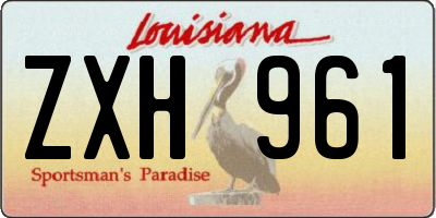 LA license plate ZXH961