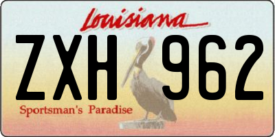 LA license plate ZXH962