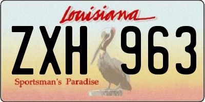LA license plate ZXH963