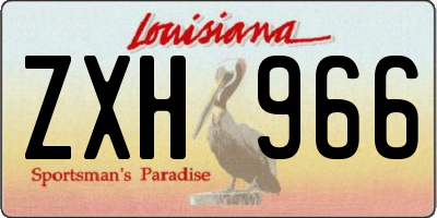 LA license plate ZXH966