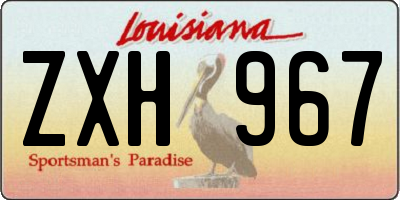 LA license plate ZXH967