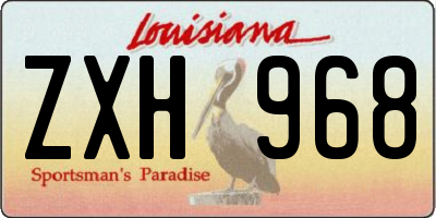 LA license plate ZXH968