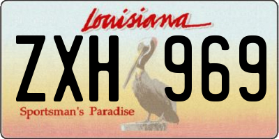 LA license plate ZXH969