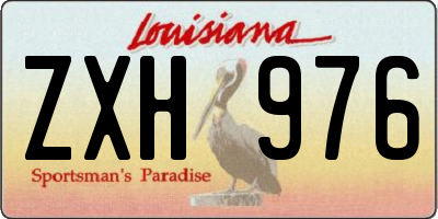 LA license plate ZXH976