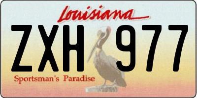 LA license plate ZXH977