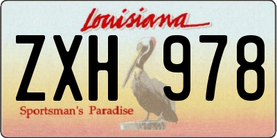 LA license plate ZXH978