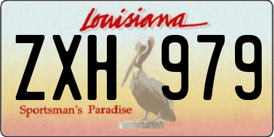 LA license plate ZXH979