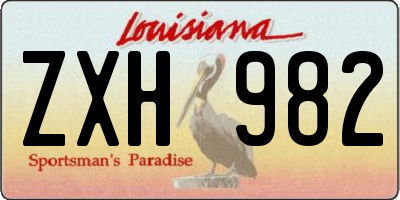 LA license plate ZXH982