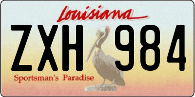 LA license plate ZXH984