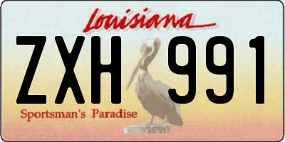 LA license plate ZXH991
