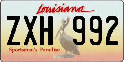 LA license plate ZXH992