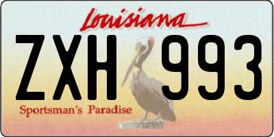 LA license plate ZXH993