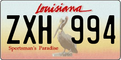 LA license plate ZXH994