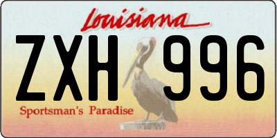 LA license plate ZXH996