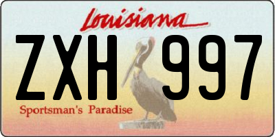 LA license plate ZXH997