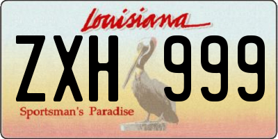 LA license plate ZXH999