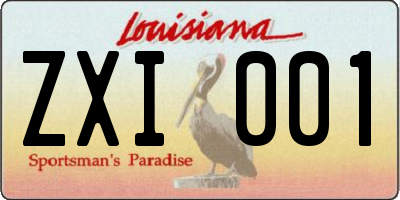 LA license plate ZXI001