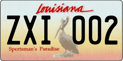 LA license plate ZXI002