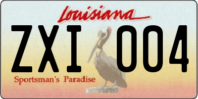 LA license plate ZXI004