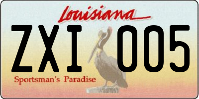 LA license plate ZXI005