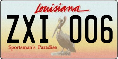 LA license plate ZXI006