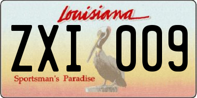 LA license plate ZXI009