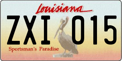 LA license plate ZXI015