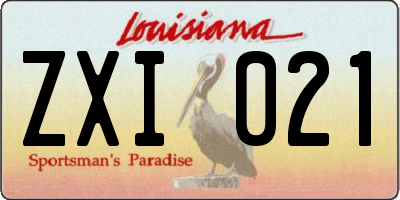 LA license plate ZXI021