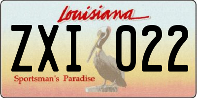 LA license plate ZXI022