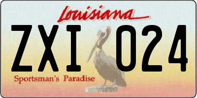 LA license plate ZXI024