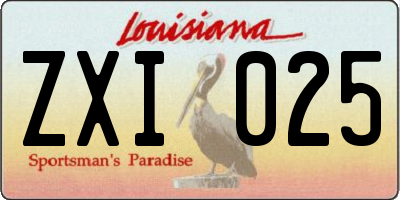 LA license plate ZXI025