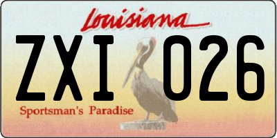 LA license plate ZXI026