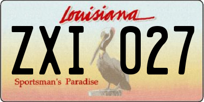 LA license plate ZXI027