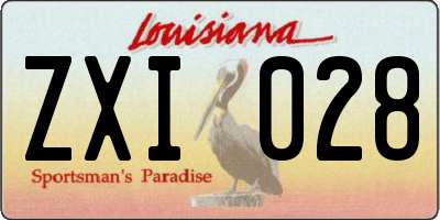 LA license plate ZXI028