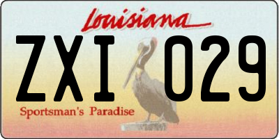 LA license plate ZXI029