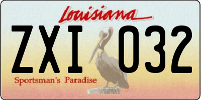 LA license plate ZXI032