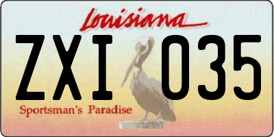 LA license plate ZXI035