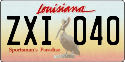 LA license plate ZXI040