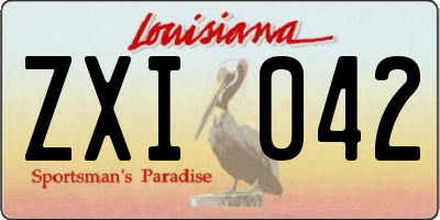 LA license plate ZXI042