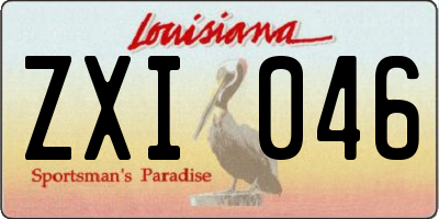 LA license plate ZXI046