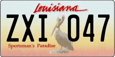 LA license plate ZXI047