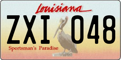 LA license plate ZXI048