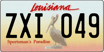 LA license plate ZXI049