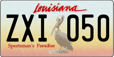 LA license plate ZXI050